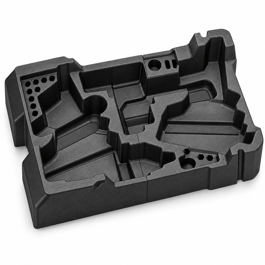 Black 3D printed organizer insert for M12 3404-20 hammer drill and 3453-20 impact driver