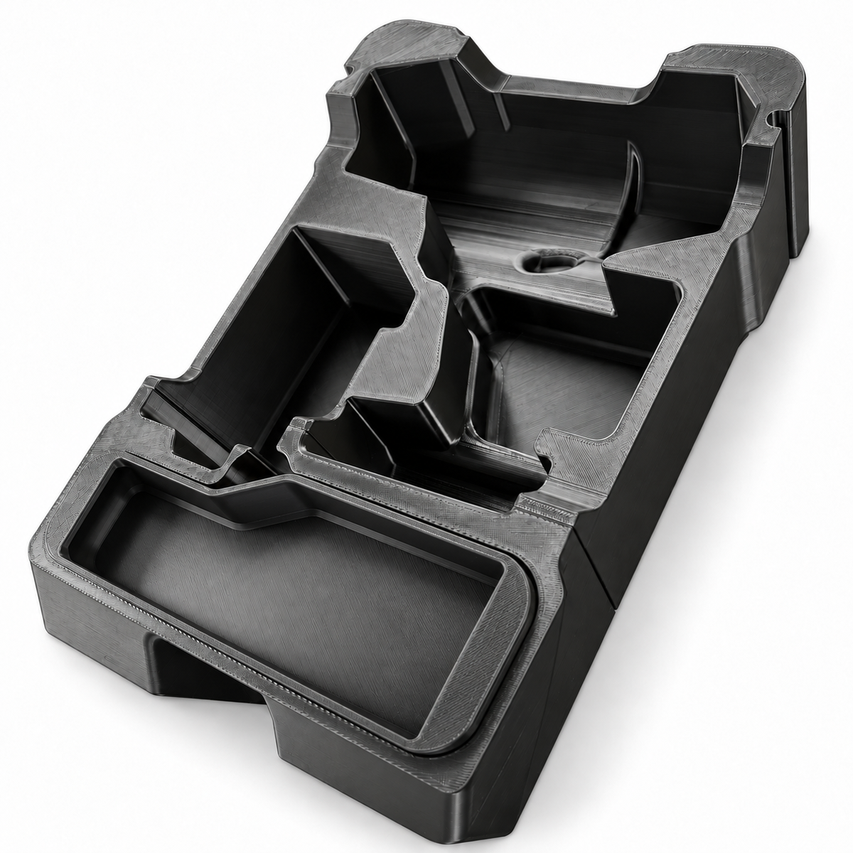 Black organizer insert with removable black accessory tray compatible with M18 heat gun 2688-20 and PACKOUT 48-22-8435
