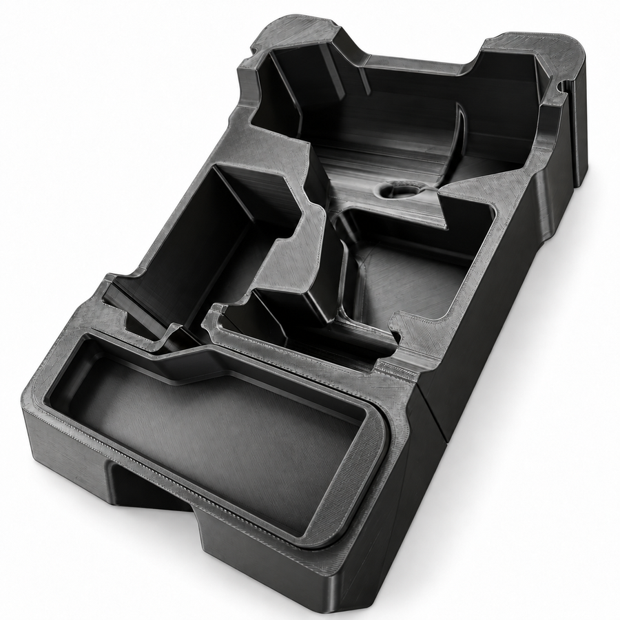 Black organizer insert with removable black accessory tray compatible with M18 heat gun 2688-20 and PACKOUT 48-22-8435