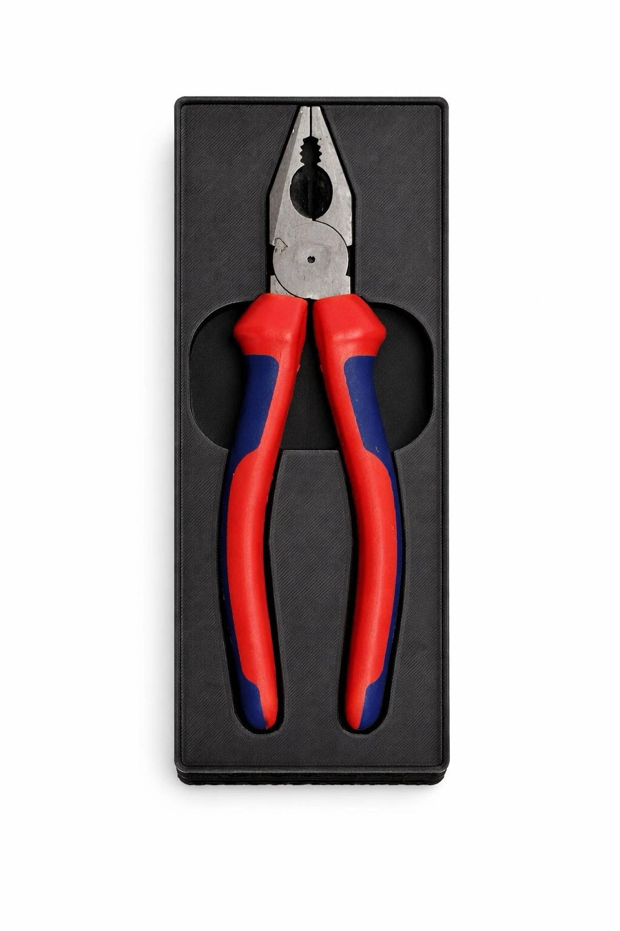 Black modular drawer organizer tray for combination pliers and tool storage