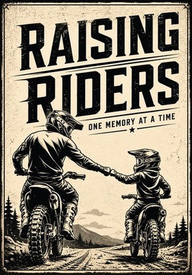 Motocross dirt bike father and son garage metal wall sign
