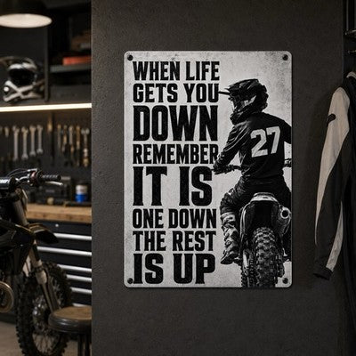 Motocross metal sign 7x10 dirt bike garage wall decor
