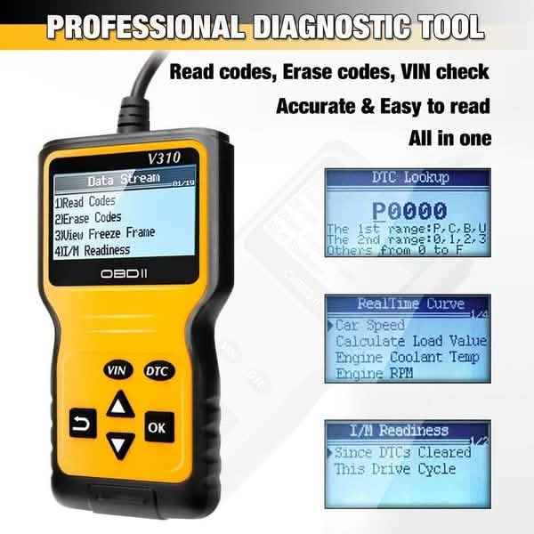 MOTOPOWER MP69033 OBD2 Scanner – Check Engine Code Reader & I/M Readiness Tool