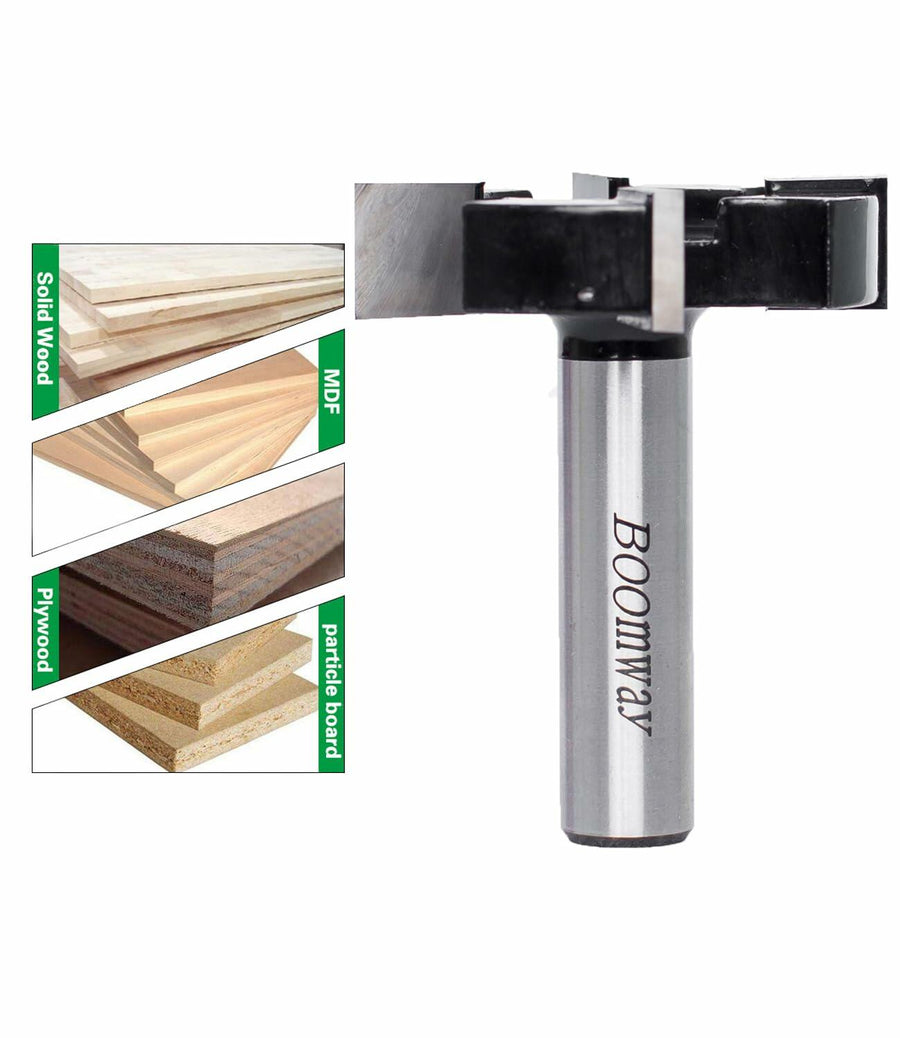 Boomway Spoilboard Router Bit 1/2" Shank 2" Dia Carbide Woodworking