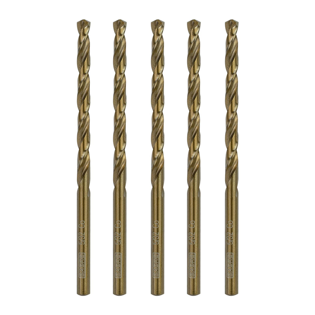 Sabre Tools 5/32” Cobalt Drill Bit Set 5pcs M35 Split Point Steel Metal Cast