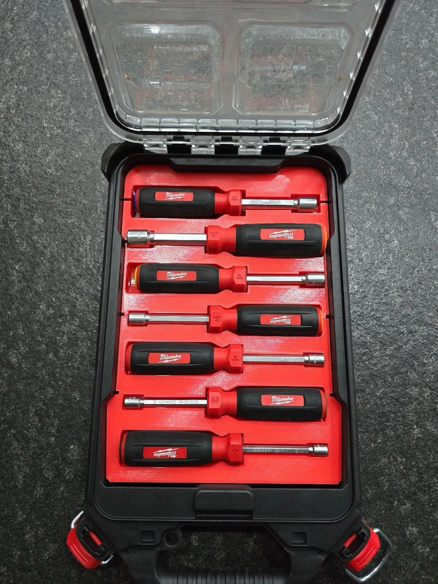Socket driver organizer insert for Milwaukee PACKOUT Slim Organizer, insert only