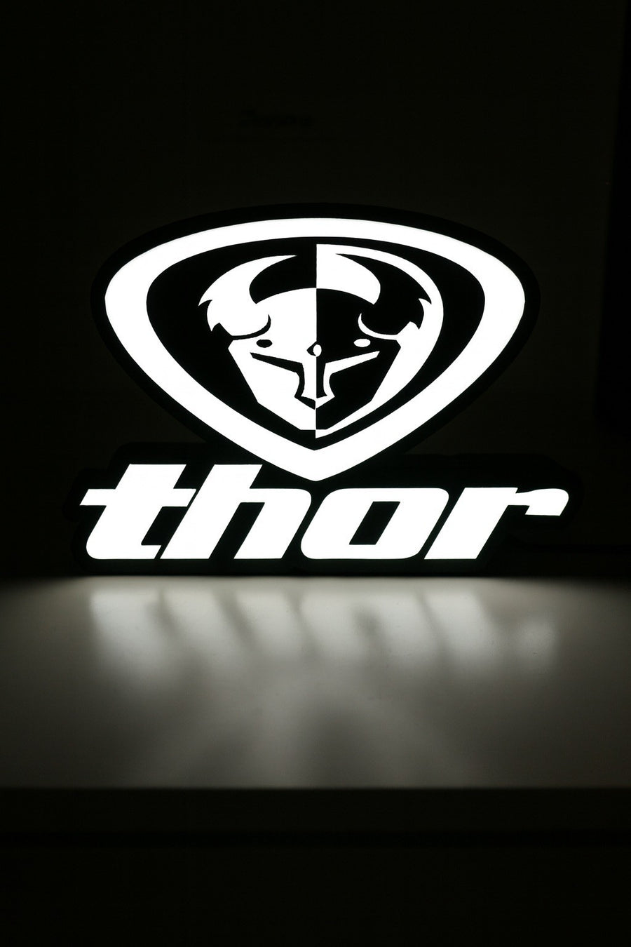Thor MX inspired 9 inch USB LED light sign for motocross garage wall decor